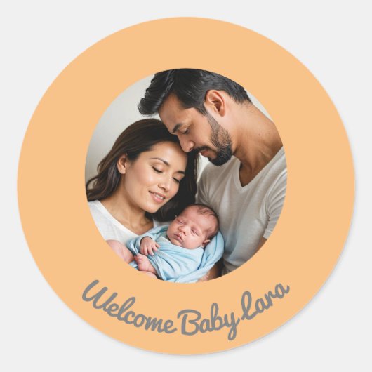 Begrüßungsbaby Runder Aufkleber (Vorderseite)