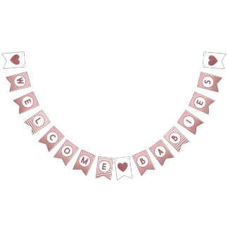 Begrüßungsbabys Zweifarbige Rose Gold Baby Duschbr Wimpelkette