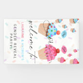 Begrüßungsbanner für Cupcake Gender Reveal Party Banner (Horizontal)