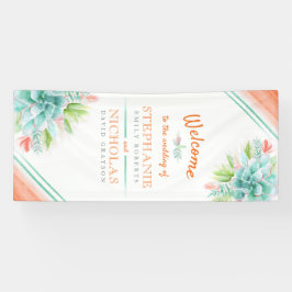 Begrüßungsbanner für die saftig-orangefarbene Hoch Banner