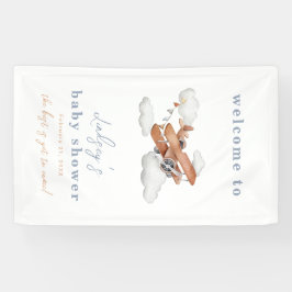 Begrüßungsbanner für Flugzeug-Babydusche Banner