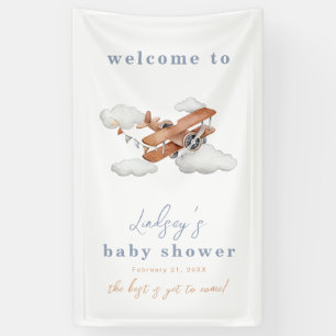 Begrüßungsbanner für Flugzeug-Babydusche Banner