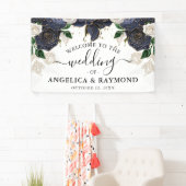 Begrüßungsbanner für Hochzeiten von Navy & White F Banner (Insitu)
