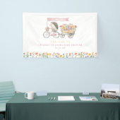 Begrüßungsbanner für Pink Igel Babydusche - Blumen Banner (Messeveranstaltung)
