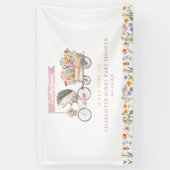 Begrüßungsbanner für Pink Igel Babydusche - Blumen Banner (Vertikal)