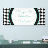 Begrüßungsbanner für Schwarz-Weiß-Rennen Banner (Messe)