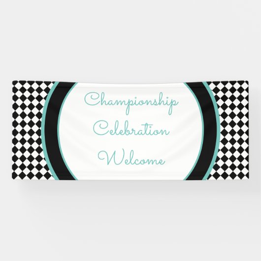 Begrüßungsbanner für Schwarz-Weiß-Rennen Banner (Horizontal)