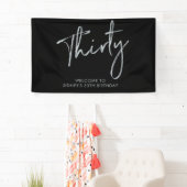 Begrüßungsbanner für Silver & Black Birthday Party Banner (Insitu)