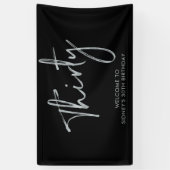 Begrüßungsbanner für Silver & Black Birthday Party Banner (Vertikal)