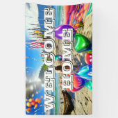 Begrüßungsbanner für Zuhause, speziell für Vinyl B Banner (Vertikal)