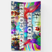 Begrüßungsbanner für Zuhause, speziell für Vinyl B Banner (Vertikal)