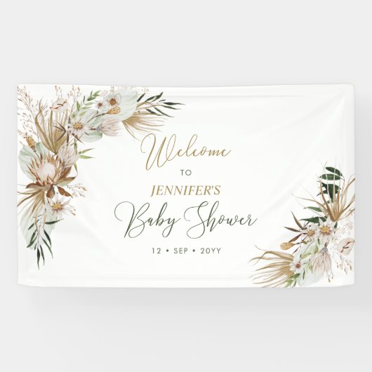Begrüßungsbanner von Gold Boho/Bohemisch Baby Dusc Banner (Horizontal)