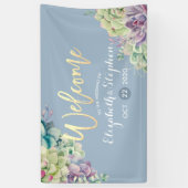 Begrüßungsbanner Wasserfarben Sukkulente Pflanze Banner (Vertikal)