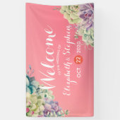 Begrüßungsbanner Wasserfarben Sukkulente Pflanze Banner (Vertikal)