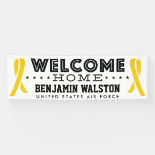 Begrüßungsbanner Zuhause Militär Gelbe Schleife Banner