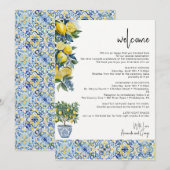 Begrüßungsbeutel für mediterrane Hochzeiten Feiertagskarte (Vorne/Hinten)