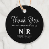 Begrüßungsbeutel oder -körbe für das Hochzeitsmono Geschenkanhänger (Vorderseite)