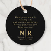 Begrüßungsbeutel oder -körbe für das Hochzeitsmono Geschenkanhänger (Rückseite)