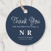 Begrüßungsbeutel oder -körbe für das Hochzeitsmono Geschenkanhänger (Vorderseite)