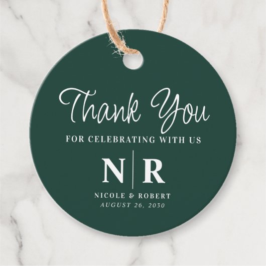 Begrüßungsbeutel oder -körbe für das Hochzeitsmono Geschenkanhänger (Vorderseite)