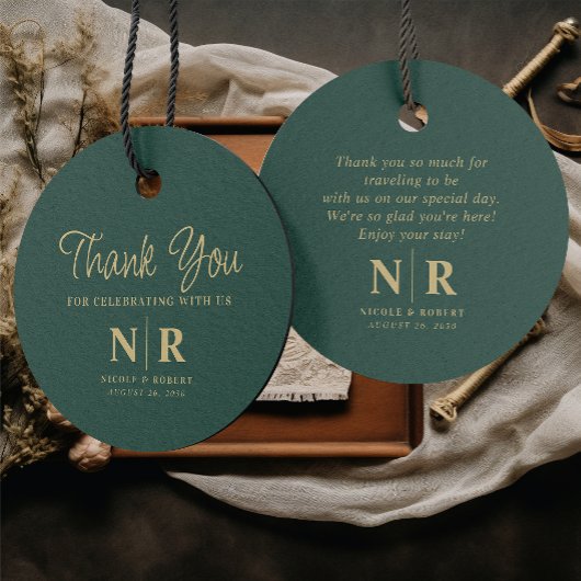 Begrüßungsbeutel oder -körbe für das Hochzeitsmono Geschenkanhänger