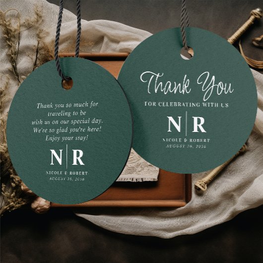 Begrüßungsbeutel oder -körbe für das Hochzeitsmono Geschenkanhänger