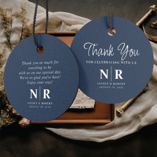 Begrüßungsbeutel oder -körbe für das Hochzeitsmono Geschenkanhänger