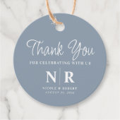 Begrüßungsbeutel oder -körbe für das Hochzeitsmono Geschenkanhänger (Vorderseite)