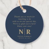 Begrüßungsbeutel oder -körbe für das Hochzeitsmono Geschenkanhänger (Rückseite)