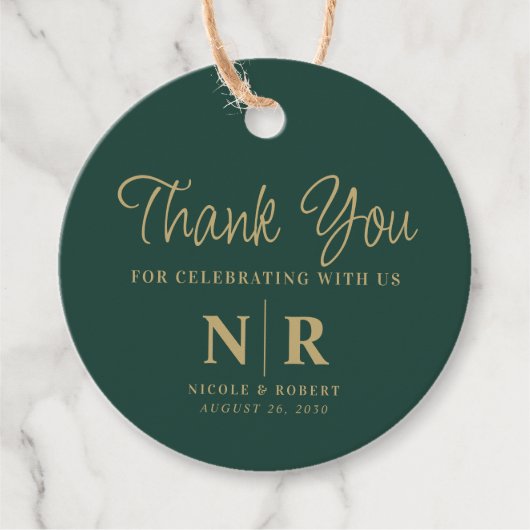 Begrüßungsbeutel oder -körbe für das Hochzeitsmono Geschenkanhänger (Vorderseite)