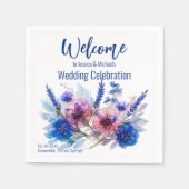 💍 Begrüßungsblumen und Lavendel Serviette (Vorderseite)