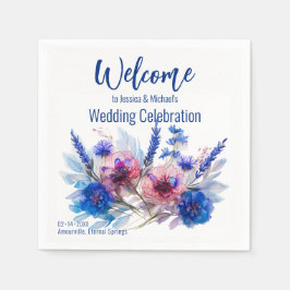 💍 Begrüßungsblumen und Lavendel Serviette