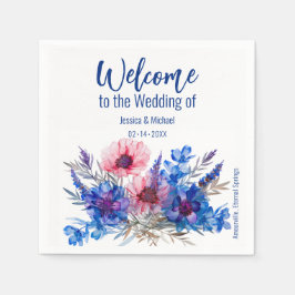 💍 Begrüßungsblumen und Lavendel Serviette