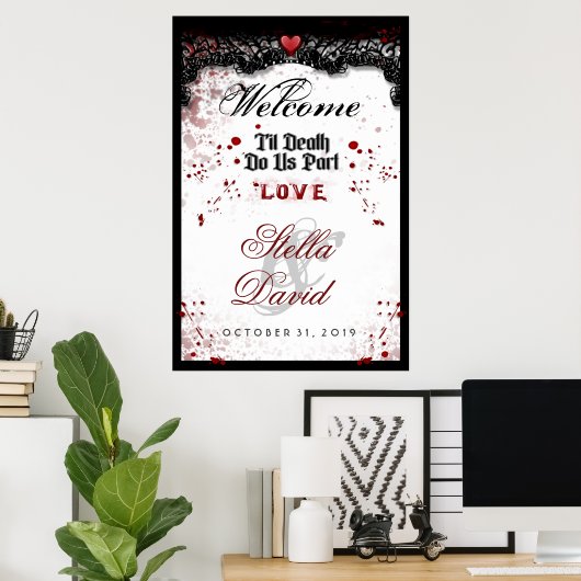 Begrüßungsblut-Spritzer Halloween Poster (Heimbüro)