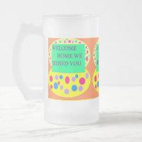 Begrüßungsbotschaft Zuhause, gelb, braun