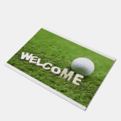 Begrüßungsbotschaft zum Golfball Fußmatte (Schrägansicht)