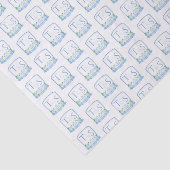 Begrüßungsbox für das Blue White Monogram Wedding Seidenpapier (Ausschnitt)