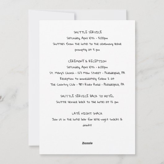 Begrüßungsbrief Feiertagskarte (Rückseite)