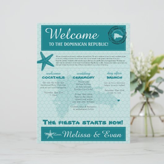 Begrüßungsbrief für die Dominikanische Republik (Stehend Vorderseite)