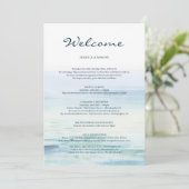 Begrüßungsbrief für die Hochzeit am Strand Programm (Stehend Vorderseite)