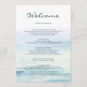 Begrüßungsbrief für die Hochzeit am Strand Programm (Vorderseite)