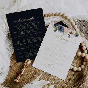 Begrüßungsbrief für die Hochzeit von Navy Blush Fl