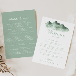 Begrüßungsbrief für grüne Berglandhochzeit