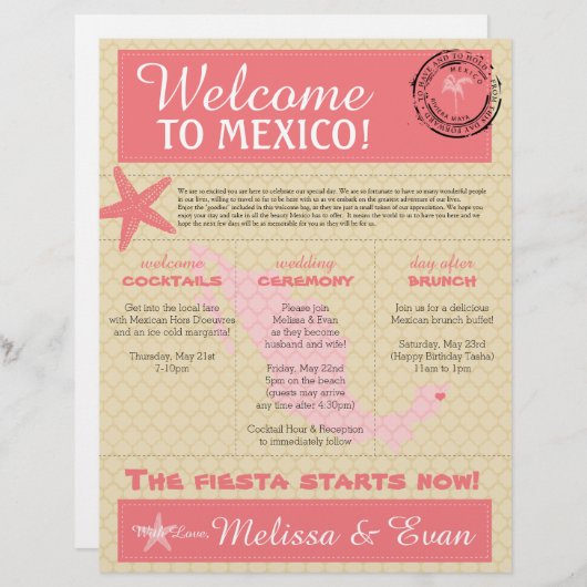 Begrüßungsbrief für Mexiko (Vorne/Hinten)