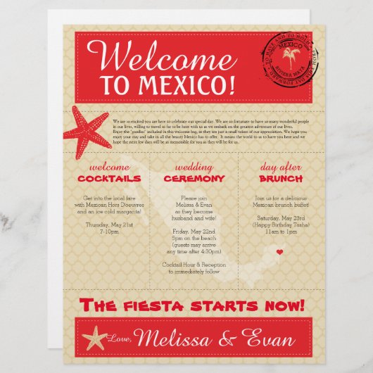 Begrüßungsbrief für Mexiko (Vorne/Hinten)
