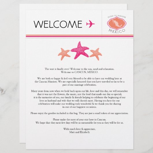 Begrüßungsbrief für Mexiko (Vorne/Hinten)