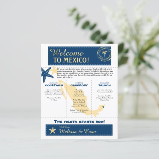 Begrüßungsbrief für Riviera Maya Mexico (Stehend Vorderseite)