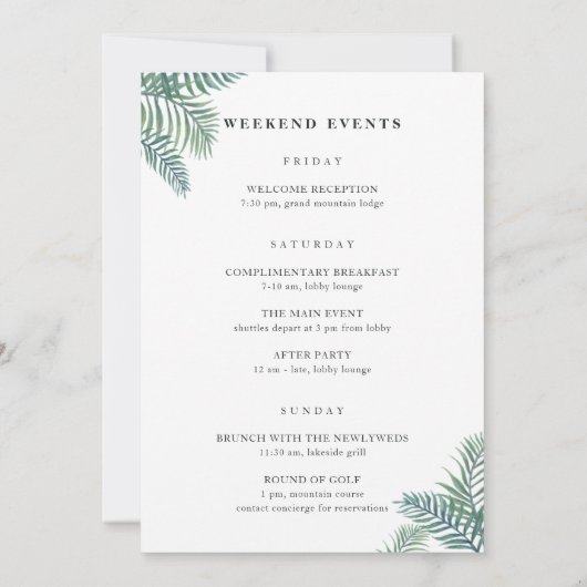 Begrüßungsbrief für tropische Blätter (Rückseite)