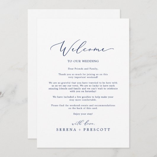 Begrüßungsbrief und Begrüßungsschreiben der Marine (Vorne/Hinten)