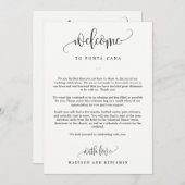 Begrüßungsbrief und Begrüßungstasche (Vorne/Hinten)